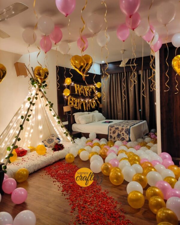 Tent Setup with Balloons - Image 2